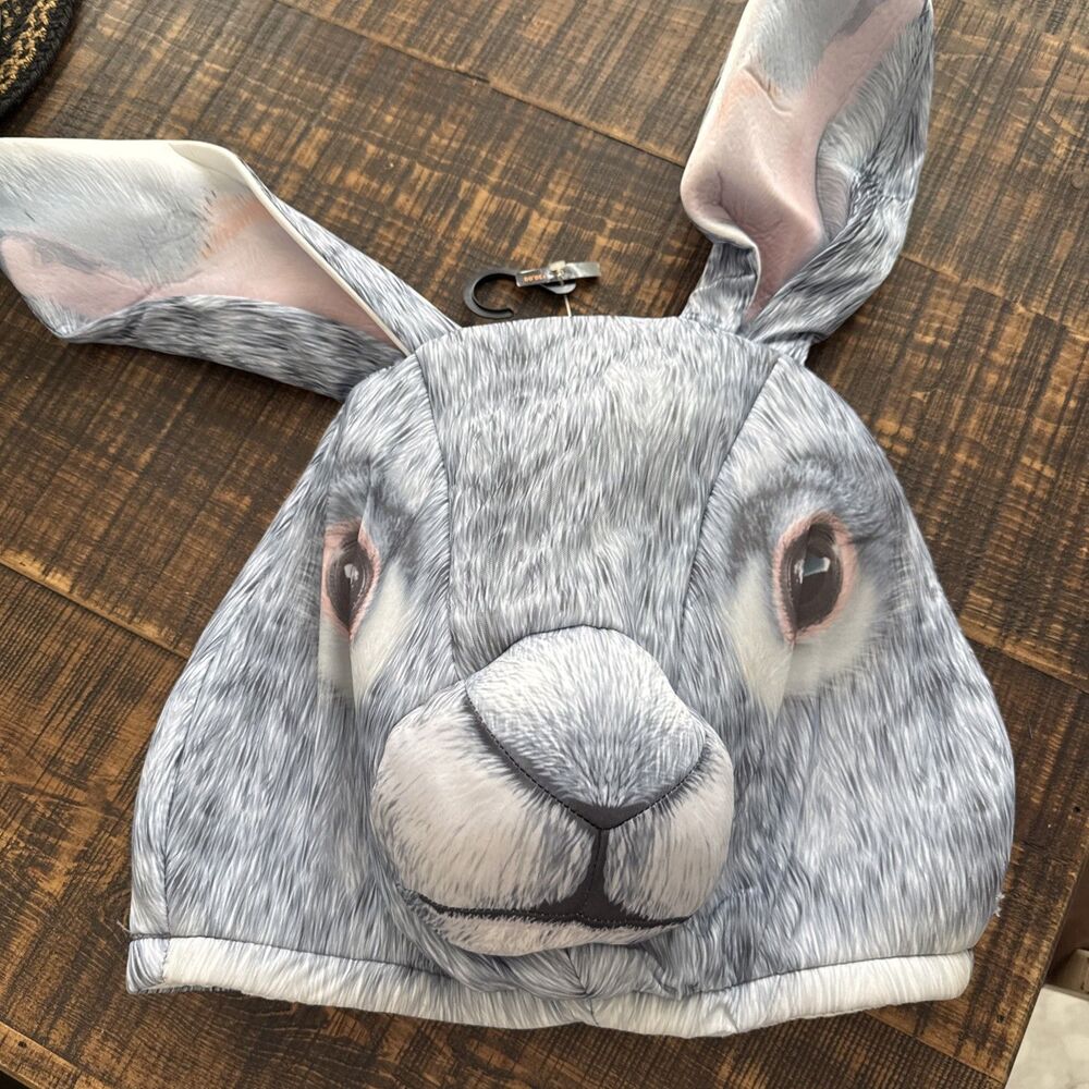 Large Bunny Mascot Head Mask gray new Halloween